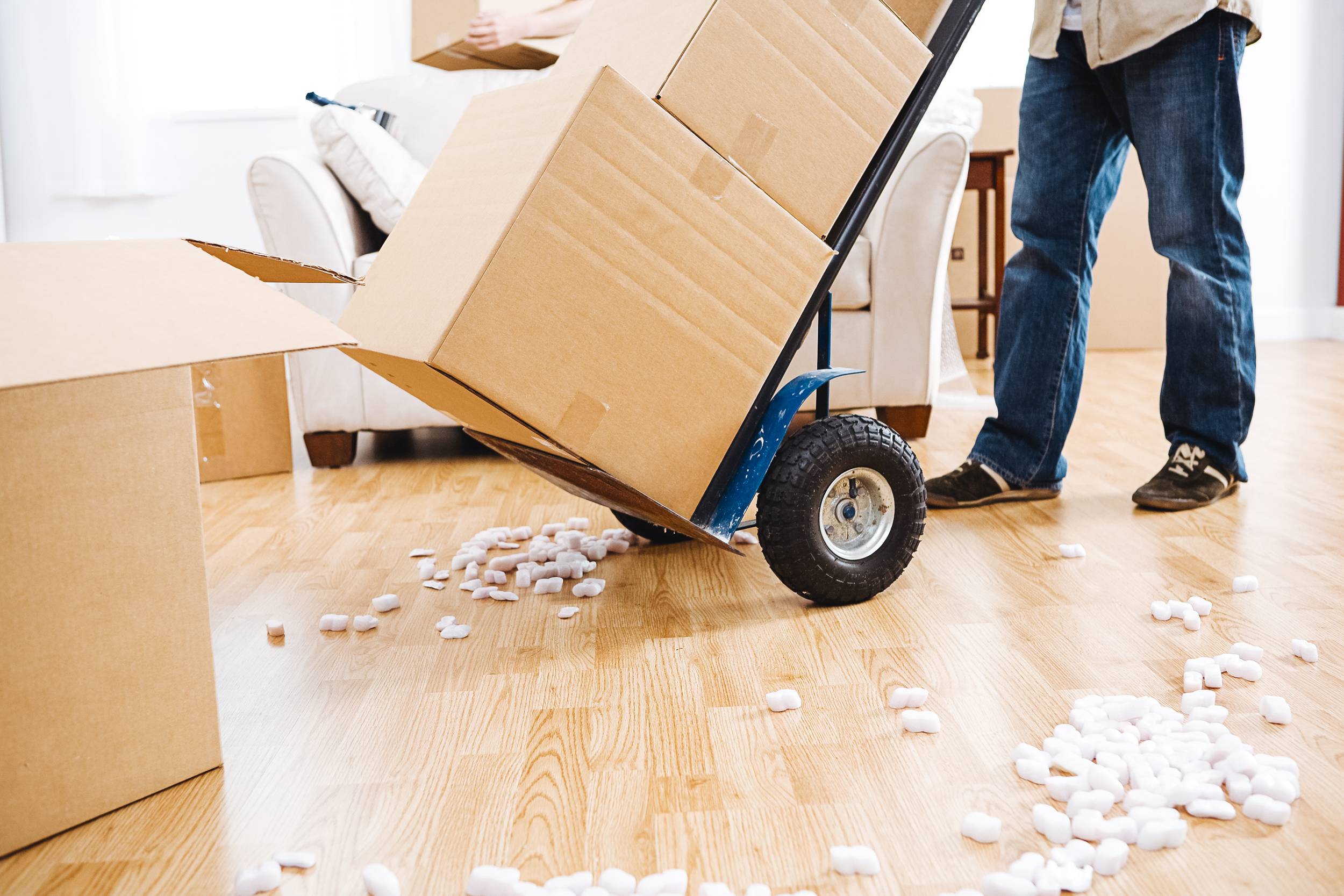 Moving: Using A Handcart to Move Boxes