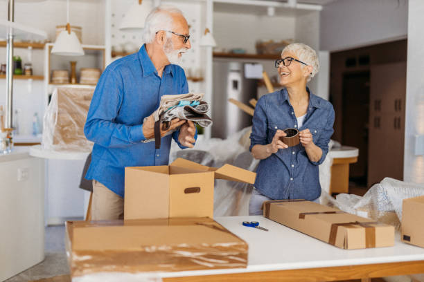 Senior couple moving to a new home